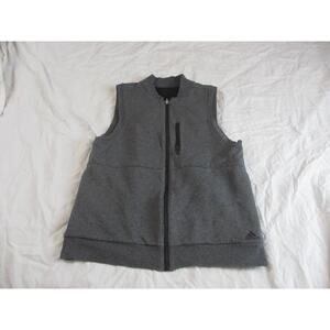 Reversible Adidas Fleece Performance Full Zip Stadium Vest Woman's S Gray/Black